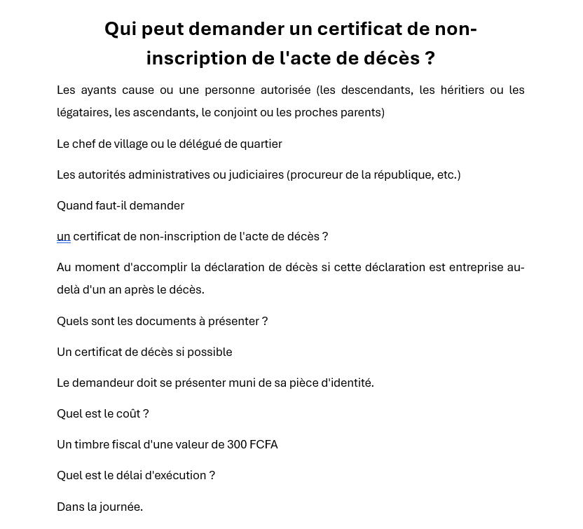 Demander un certificat de non inscription de décès
